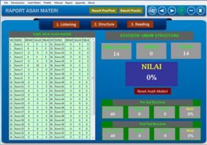 software belajar soal tes toefl raport nilai