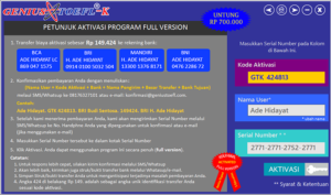 halaman aktivasi serial number genius toefl-k