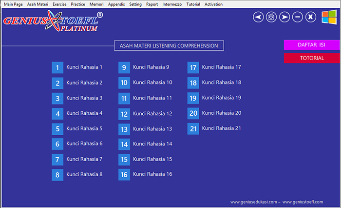 halaman asah materi listening genius toefl platinum