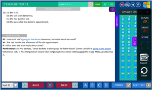 halaman latihan tes finish jawaban pembahasan genius toefl-k