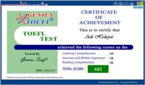 halaman sertifikat tes toefl genius toefl-k