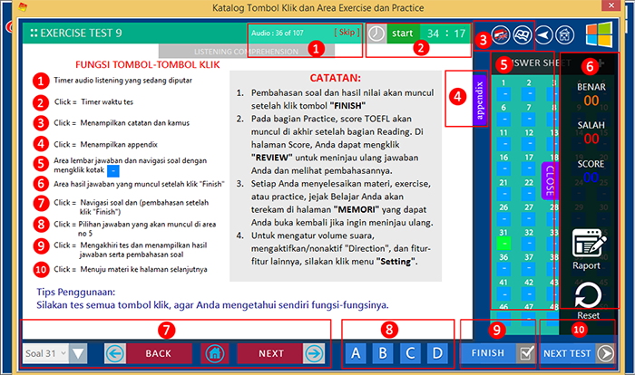 halaman tutorial katalog genius toefl-k